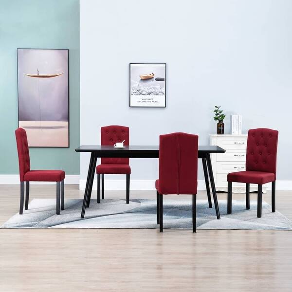 Vidaxl Dining Chairs 4 Pcs Wine Red Fabric Overstock 29166283