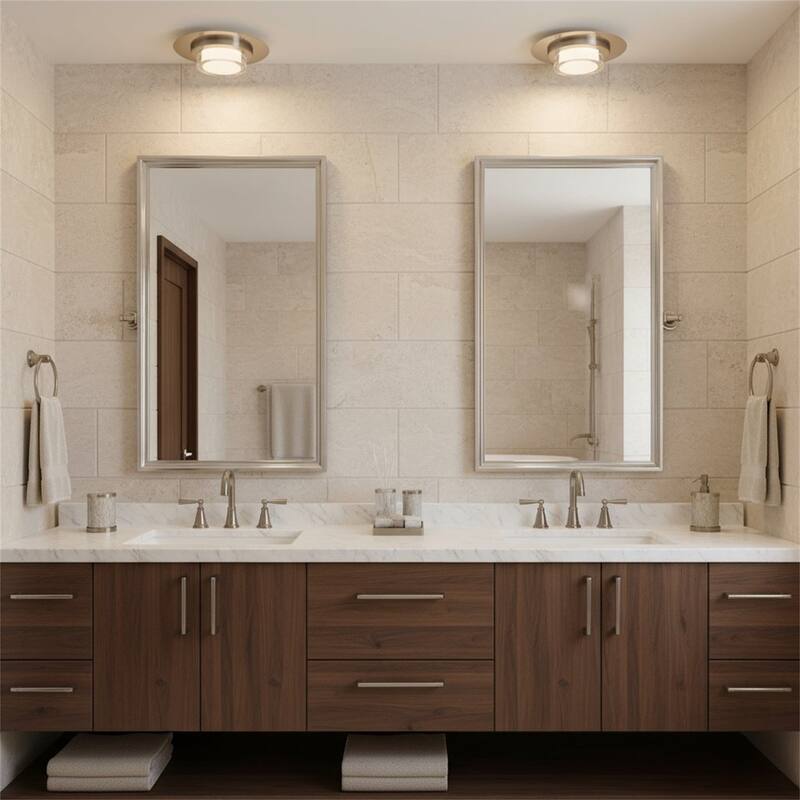 12 inch Square Chrome Integrated LED Flush Mount