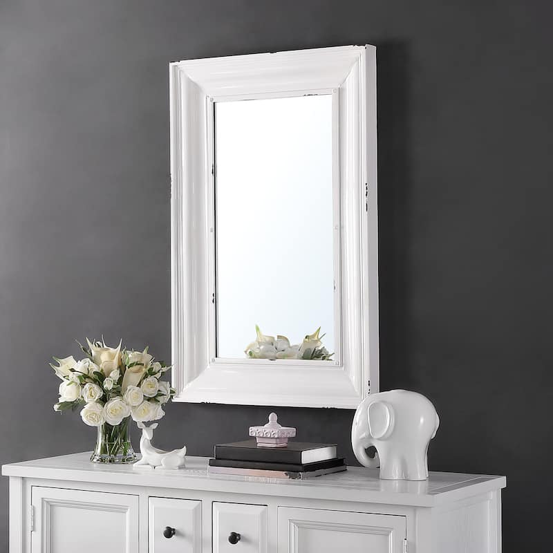 SAFAVIEH Linsa Rustic 28-inch White Wall Accent Mirror - 24" x 4" x 36"