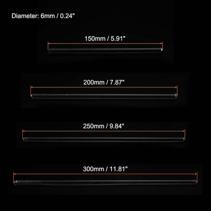 3.3 Borosilicate Glass Stick 5.91" 7.87" 9.84" 11.81" Length Stir Rod - Clear - 3 Sets/12pcs