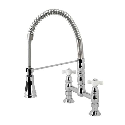 Heritage Two-Handle Deck-Mount Pull-Down Sprayer Kitchen Faucet