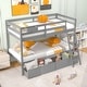 preview thumbnail 17 of 18, Costway Twin Over Twin Bunk Bed with 2 Storage Drawers Ladder No Box