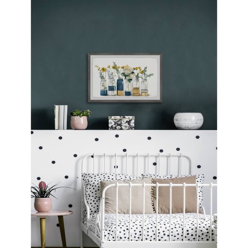 Framed Floral Painting Print - Mediterranean Style Wall Art - Home Decor Picture