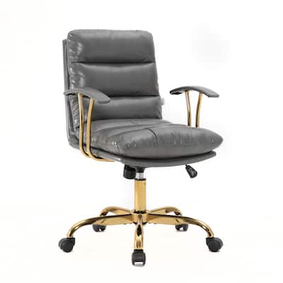 Executive Office Chair Padded Leather Adjustable Swivel Tilt Desk Chair Modern Ergonomic