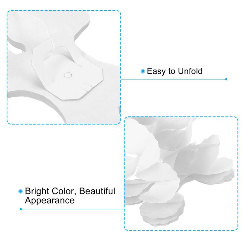 6Pcs 9.8ft Four-Leaf Paper Flower Garland Hanging Streamers