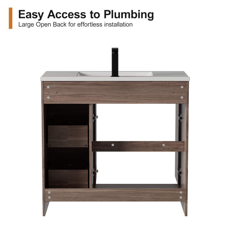 36"/48"/60"/72" Bathroom Vanity Set with Sink & Faucet