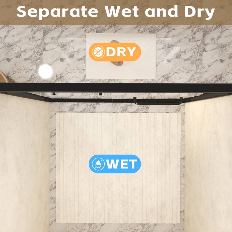 GDFStudio - Alden Adjustable Frameless Double Sliding Shower Door for Modern Bathroom Spaces