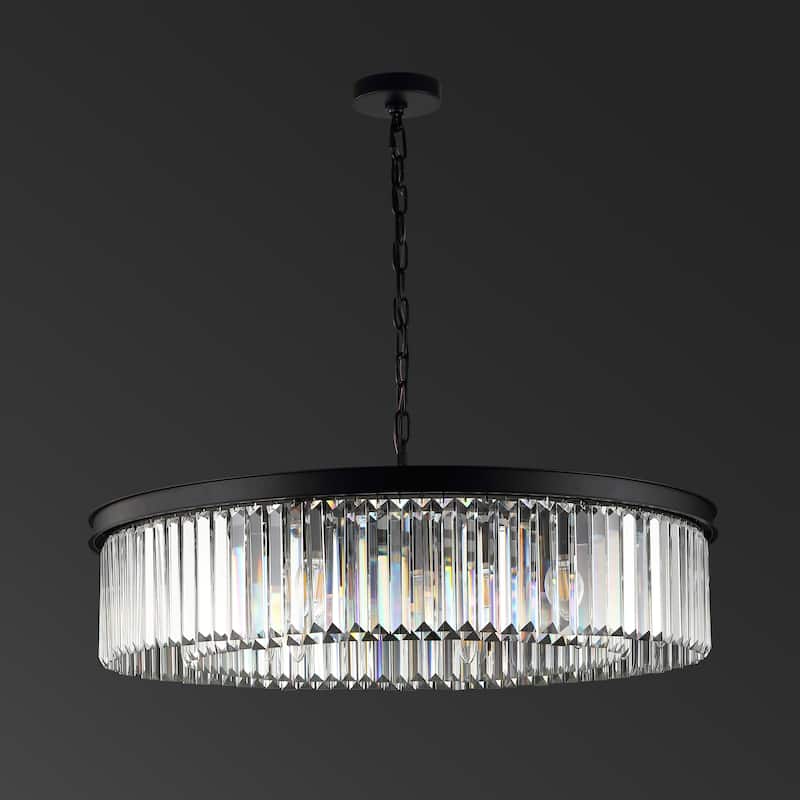 SAFAVIEH Couture Greta Crystal Pendant - 31.5 In W x 31.5 In D x 13.5 / 61.5 In H - Black