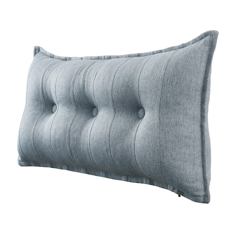 WOWMAX Button Tufted Body Pillow Bed Rest Decrative Reading Pillow Lumbar Pillow