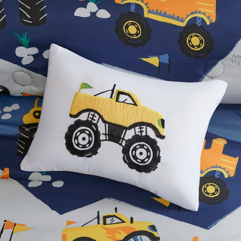 Mi Zone Kids Gavin Monster Truck Blue Comforter Set