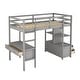preview thumbnail 27 of 28, Twin Size Loft Bed with Built-in Desk with Two Drawers,Shelves,Multifunctional Loft Bed with Storage