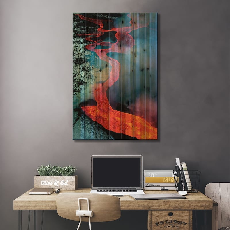 2014 eruption of Bardarbunga, Iceland Print On Wood by Art Wolfe - Multi-Color