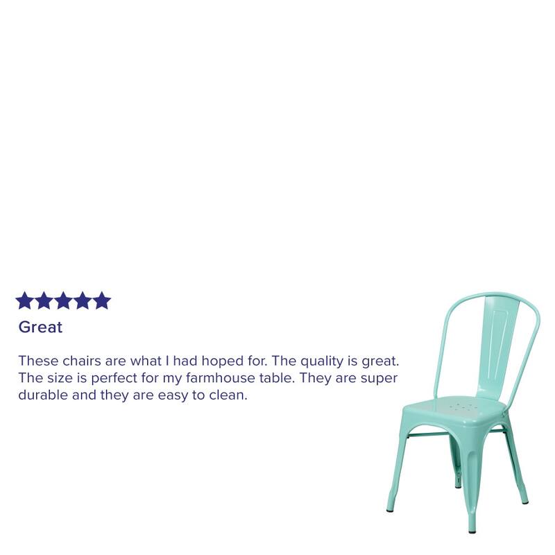 Metal Indoor/ Outdoor Stackable Chair - 20"D x 17.5"W x 33.5"H