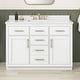 preview thumbnail 124 of 122, OVE Bailey Bathroom Vanity with Power Bar 48" - Pure White with Brushed Gold Hardware