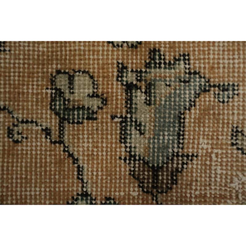 Hand Knotted Oriental 100% Wool Carpet Transitional Floral Oranges & Rust Anatolian Area Rug - 7' 2'' X 3' 8''