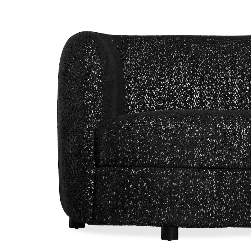 Furniture of America Ophelia Modern Curved Arms Boucle Sofa Set with Round Wooden Legs, 2-Piece or 3-Piece Options