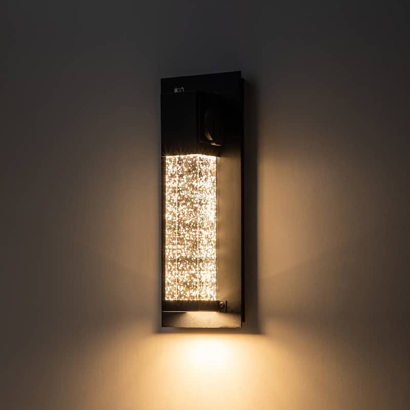 2-Pack Matte Black Dusk to Dawn LED Outdoor Wall Light with Outlet