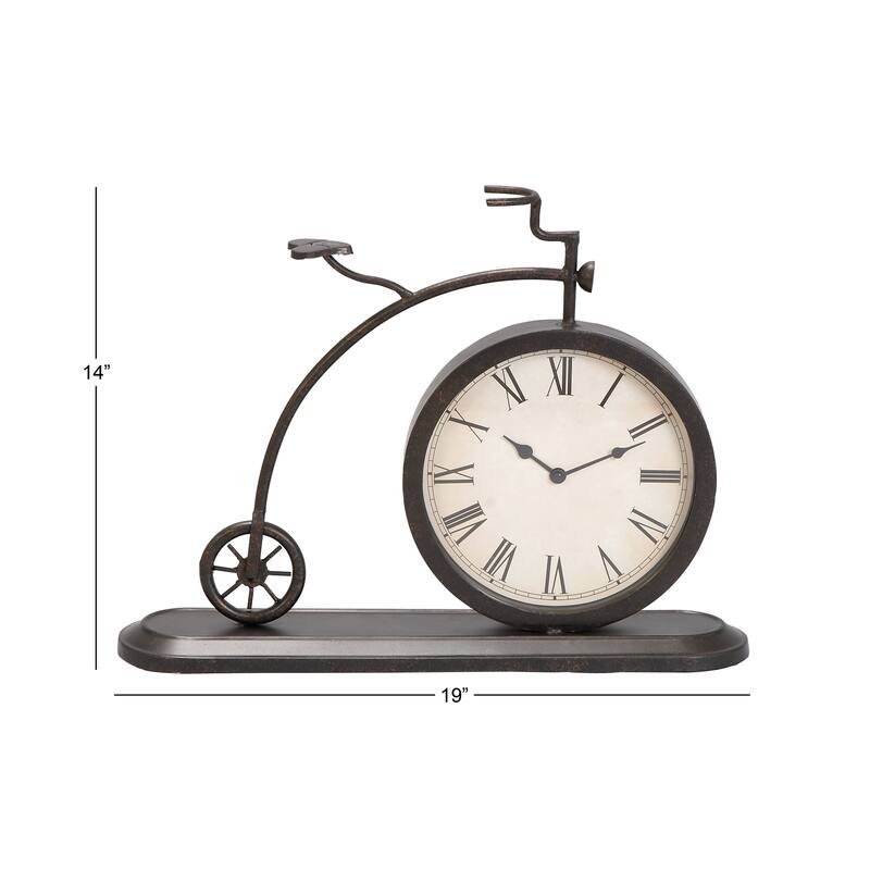 Metal Bike Vintage Decorative Clock - Black - Roche River Decor