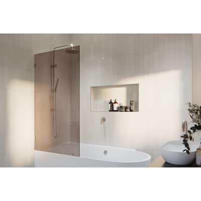 Ursa 34 in. W x 58.25 in. H Frameless Shower Bath Fixed Panel with Bronze Tint