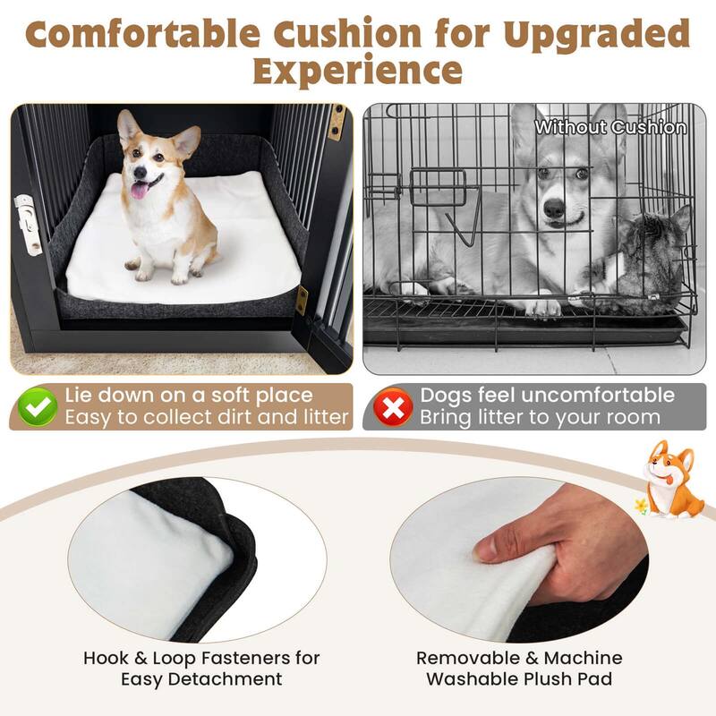 Costway 2-In-1 Furniture Dog Crate with Drawer Wired & Wireless - See Details