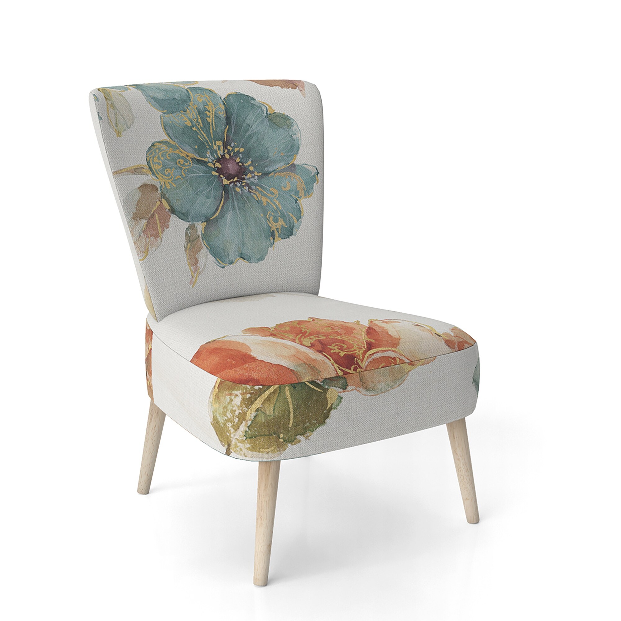 Designart "Cottage Bird On Orange Flower Twig" Upholstered - Picture 18 of 20