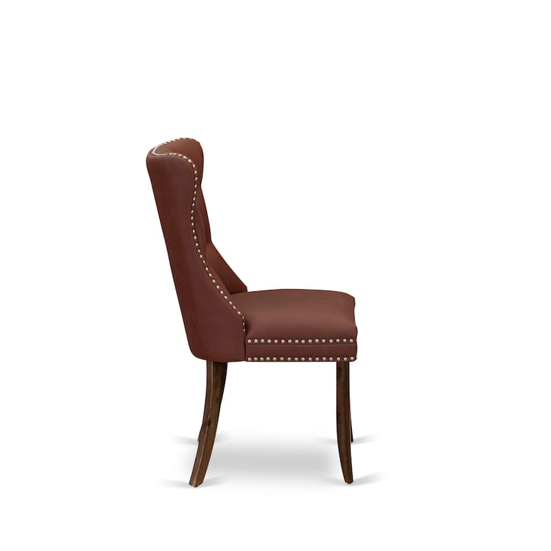 East West Furniture Dining Set Includes a Rectangle Kitchen Table and Upholstered Chairs, Antique Walnut (Pieces Options)