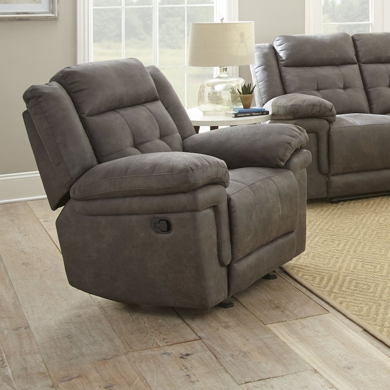 Steve Silver Austin Microfiber Glider Reclining Chair - Grey