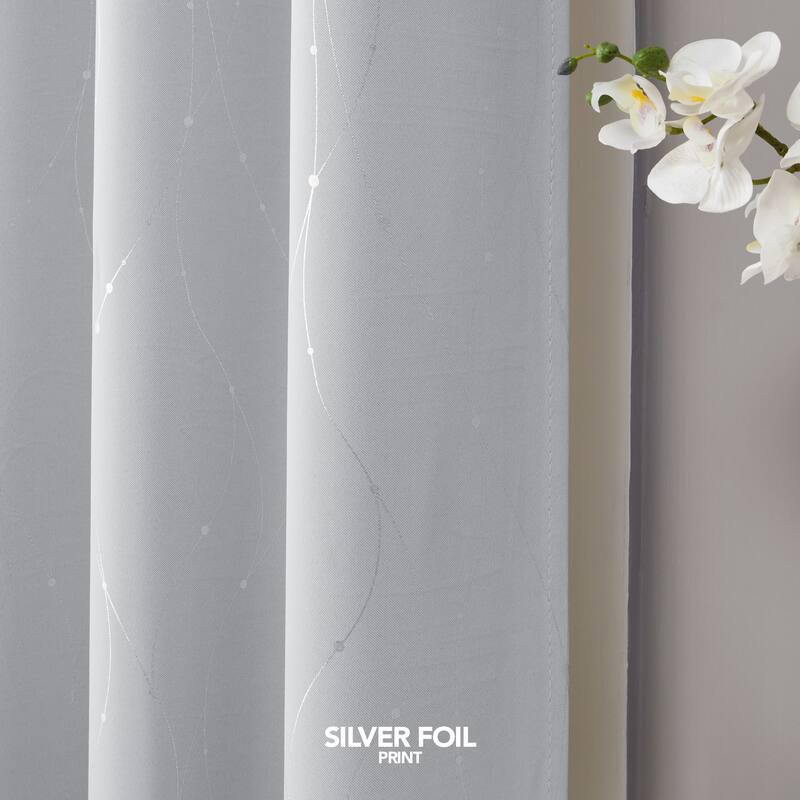 Deconovo Wave Line with Dots 52 Width Curtains Pair(2 Panel)