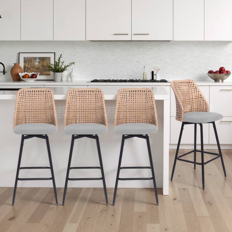 28.7"H Swivel Bar Stools/ Counter Stools with Metal Legs Set of 4 - Set of 4