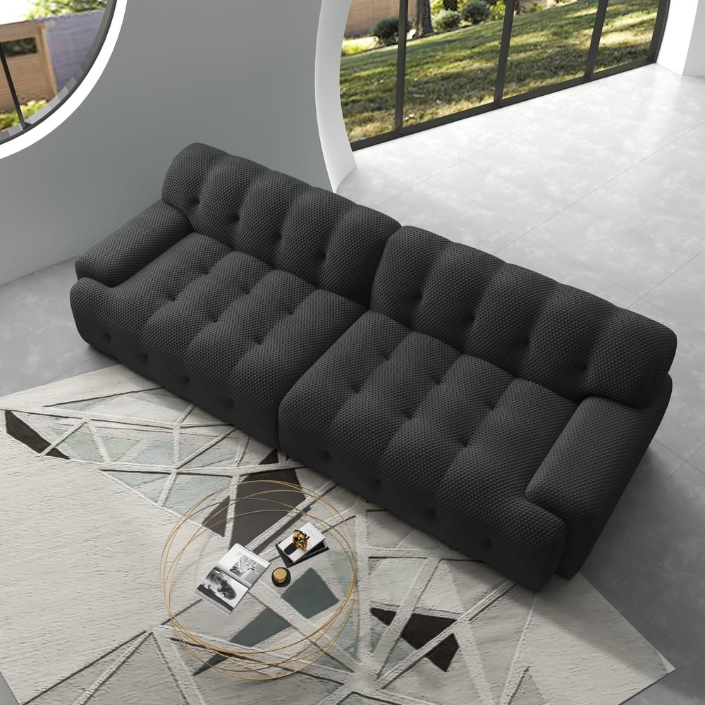 Modern Loveseat Sofa, Luxury 102.4″ Large Size 3 Seater Couch, Comfy Sectional Cloud Sofa Couches for Living Room, Bedroom