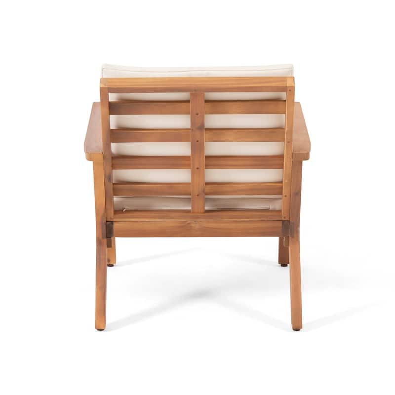 Temecula Outdoor Acacia Wood Club Chairs with Cushions (Set of 2) by Christopher Knight Home