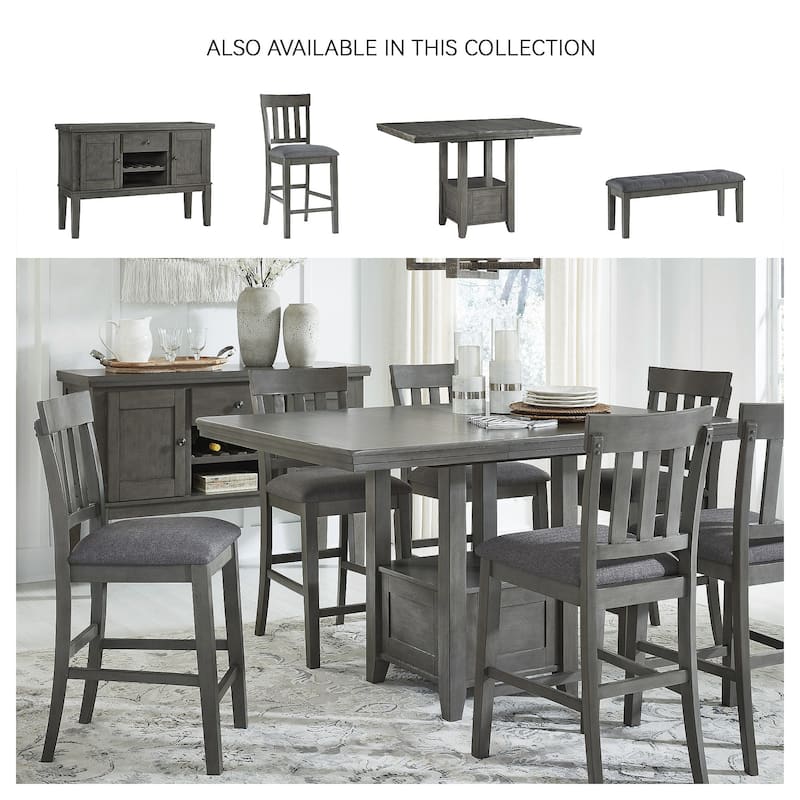 Hallanden Gray Upholstered Counter Height Barstool, Set of 2 - 18"W x 21"D x 41"H