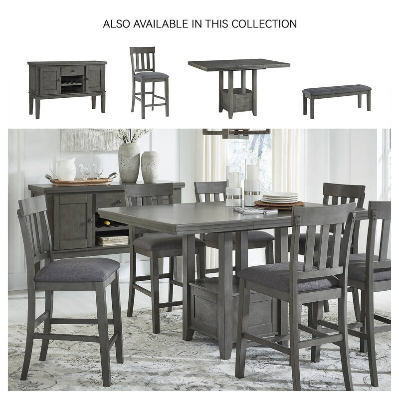 Hallanden Rustic Gray Rectangular Dining Room Counter Height Extension Table - 43"W x 60"D x 36"H