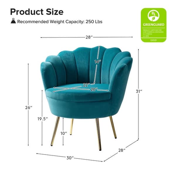 dimension image slide 2 of 18, HULALA HOME Xabier Cute Modern Upholstered Barrel Chair Accent Chair with Tufted Back