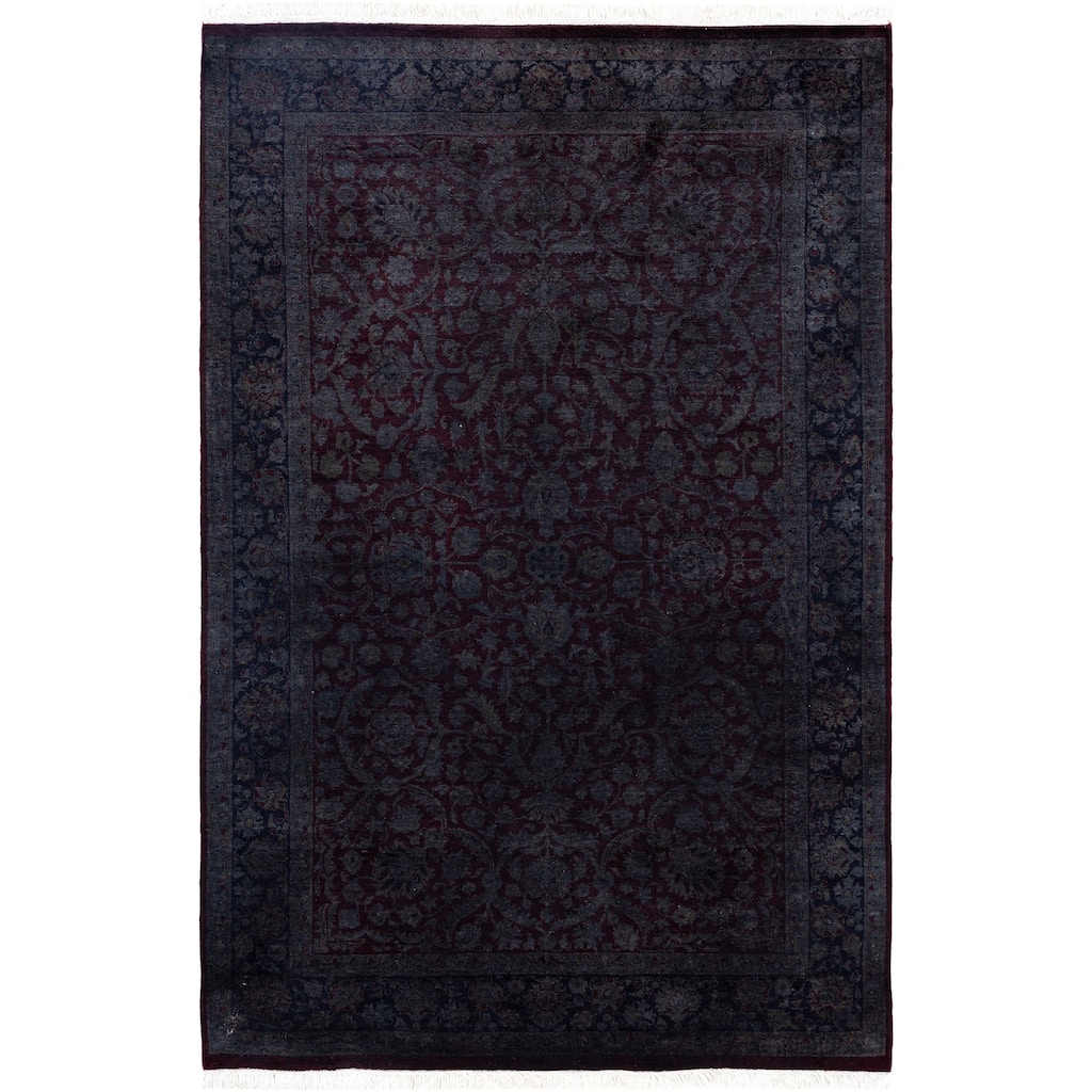 Overdyed One-of-a-Kind Hand-Knotted Area Rug - Red - 4' 2" x 6' 3"