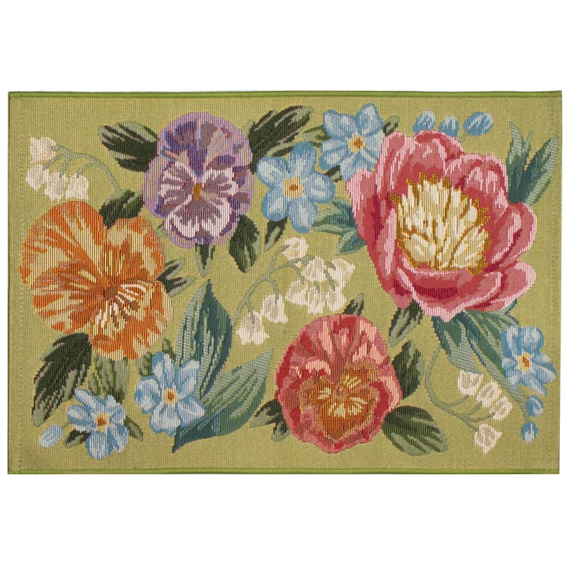 Liora Manne Esencia Secret Garden Indoor/Outdoor Mat - 2'5" x 3'11" - Green