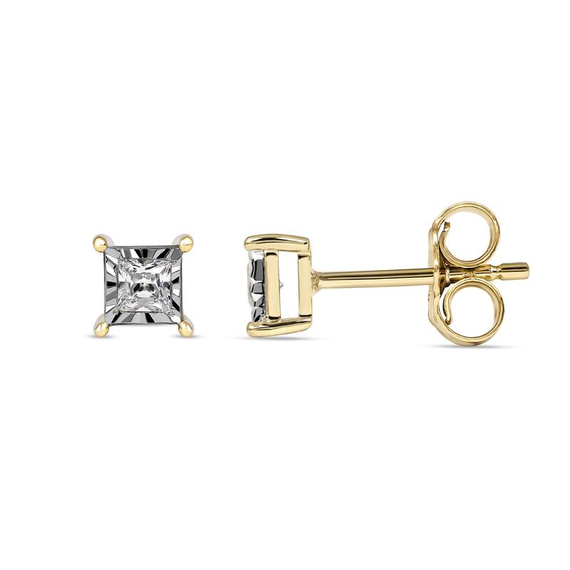 1/20ct to 3/4ct TDW Diamond Solitaire Stud Earrings in Silver for Women