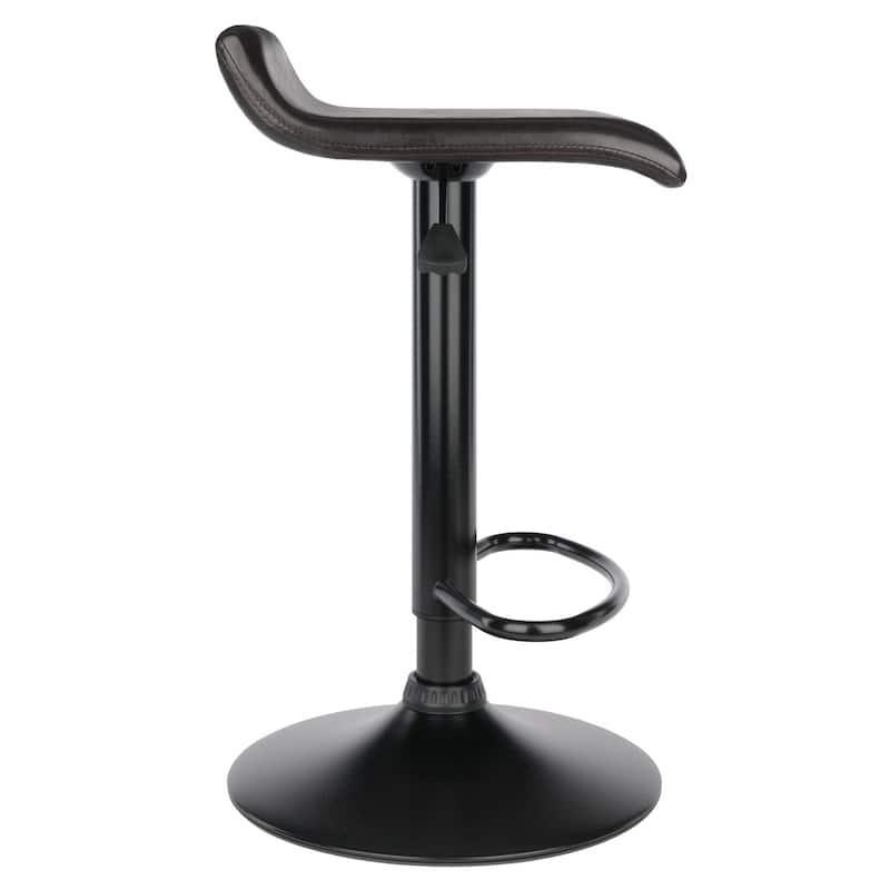 Paris 2-Pc Adjustable Swivel Stool Set, Black and Espresso - 15.16"W x 15.29" x 23.35" to 31.05"