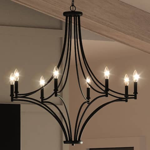 Luxury Mediterranean Chandelier, 39"H x 36"W, with Tuscan Style, Charcoal & Satin Brass and Nickel, by Urban Ambiance