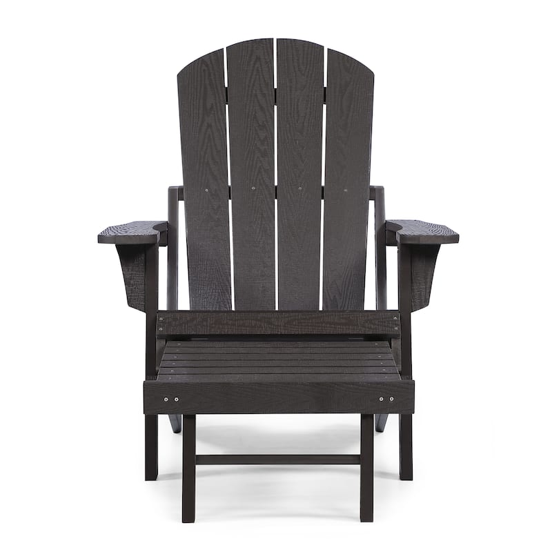 Hurley Folding Poly Adirondack Chair with Pull-out Ottoman (Set of 2)
