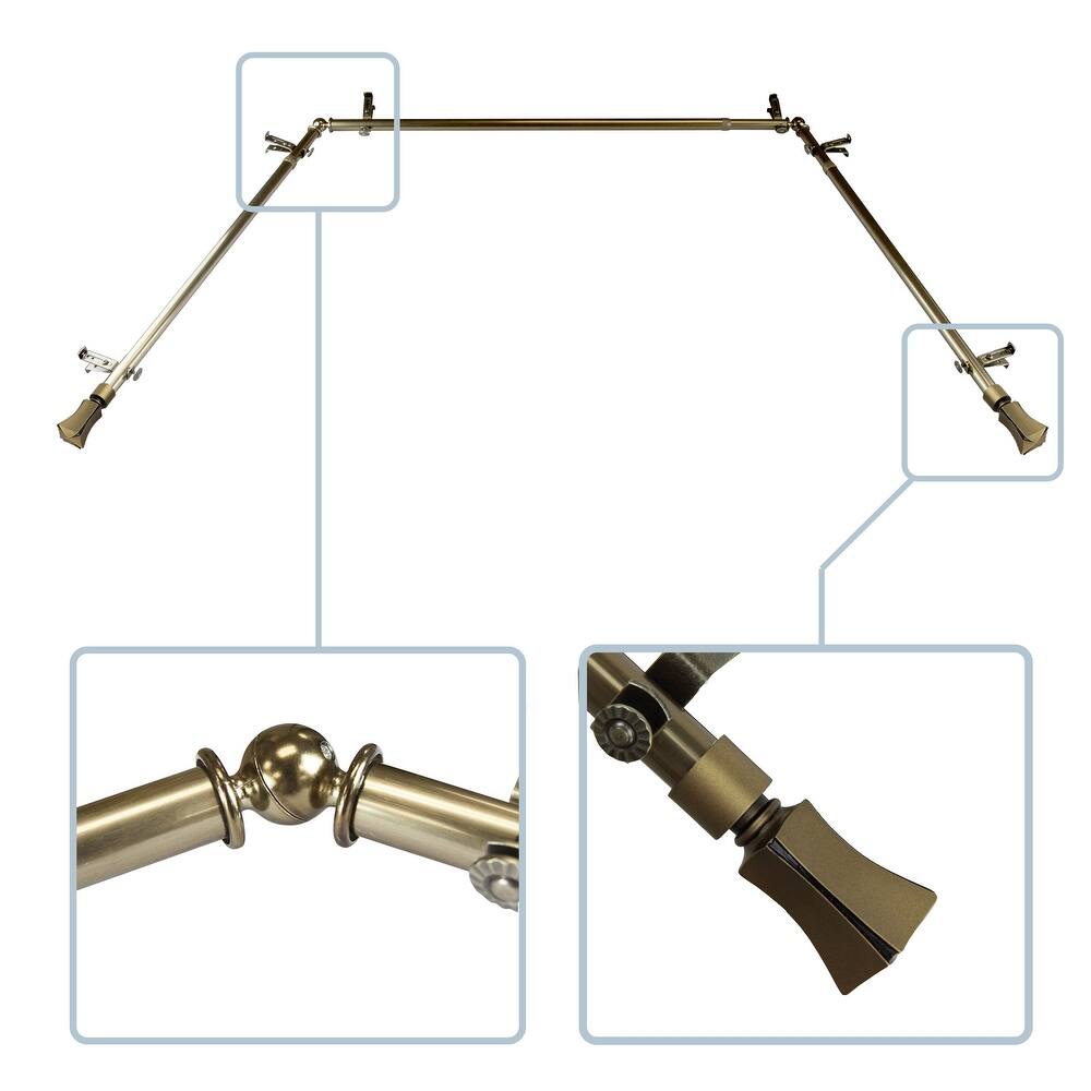 InStyleDesign Tower 13/16" Bay curtain rod 20"-36", 38"-72"