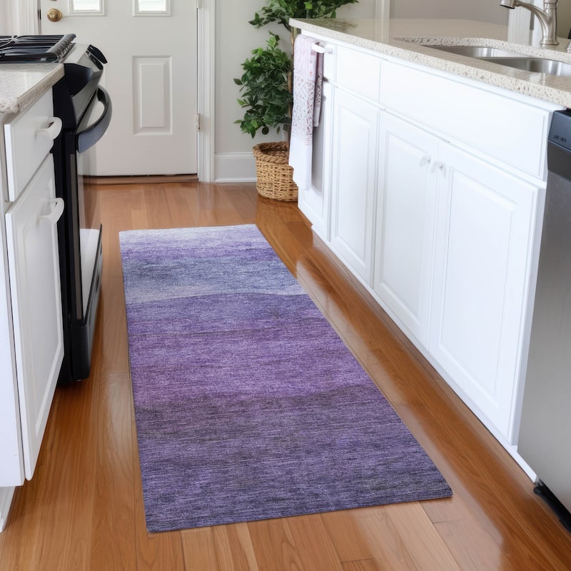 Premium Washable Super Soft Modern Ombre Mayfield Rug - Purple - 2'3" x 7'6"