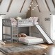 preview thumbnail 1 of 24, Modren Twin Over Twin Bunk Bed with Slide and Ladder,Solid Construction for Bedroom