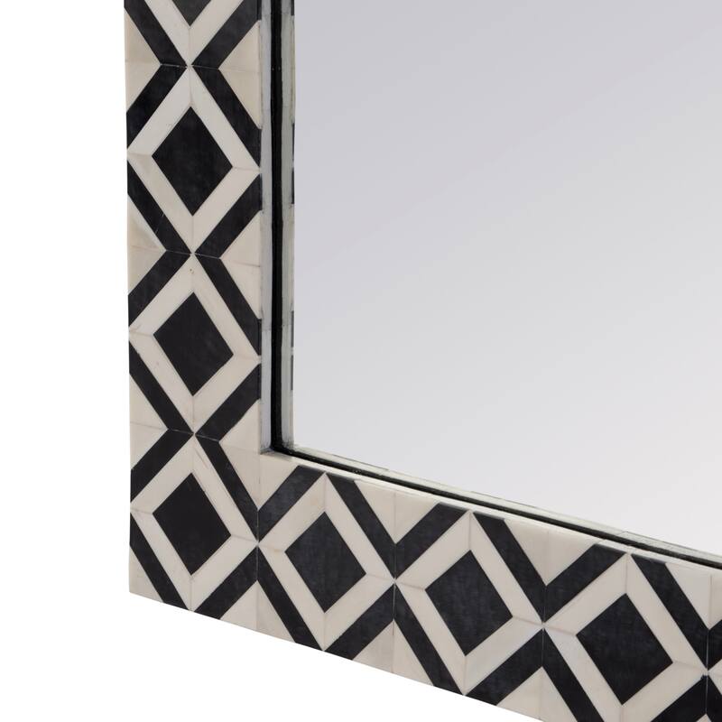 Verona 24 in. W x 36" H Rectangular Bone-Inlay Wall Mirror