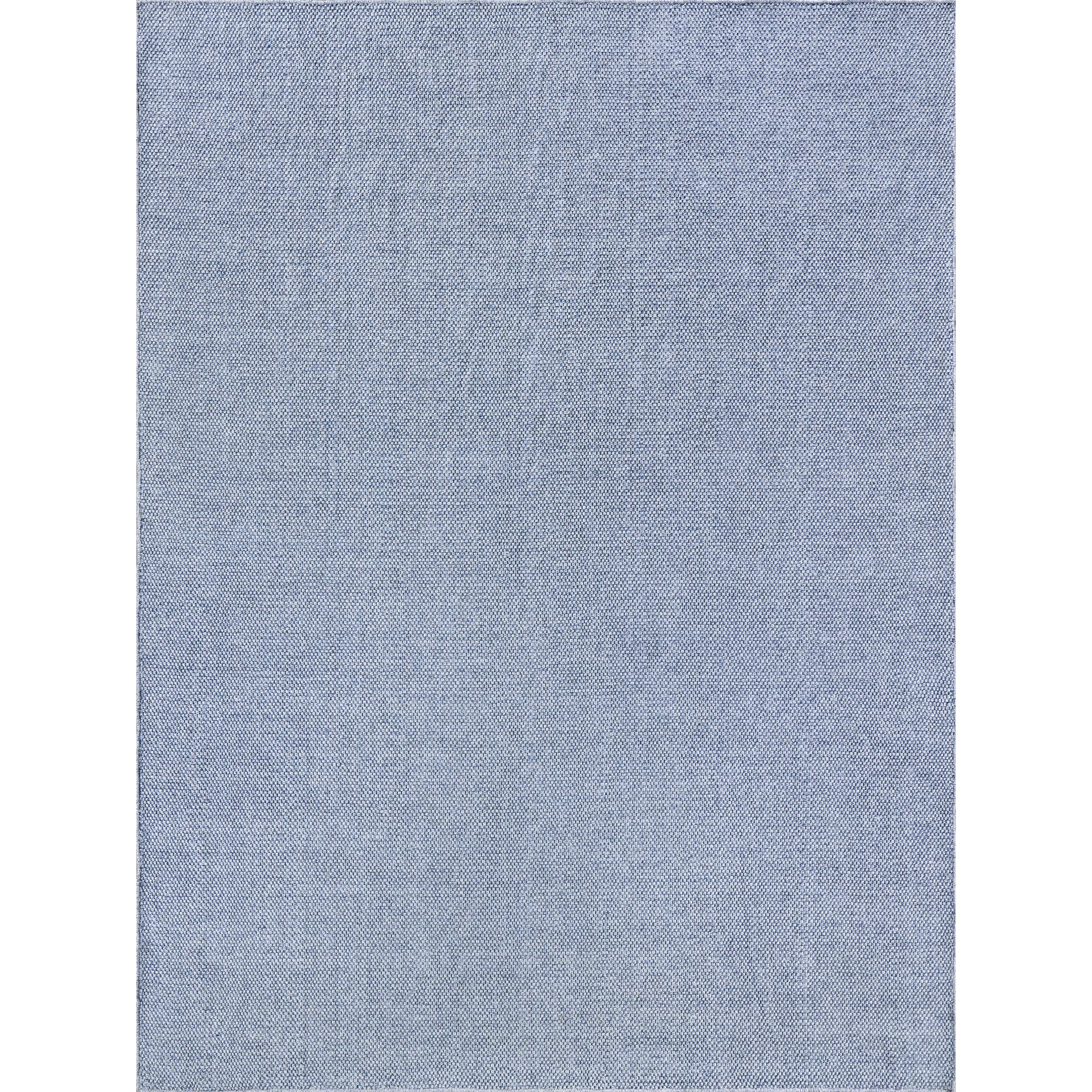 EXQUISITE RUGS Bali Indoor/Outdoor Flatweave PET yarn Light Blue Area Rug.