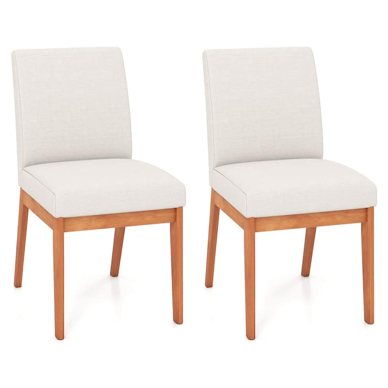 Costway Modern Kitchen Chair Set of 2/4 Dining Chair with Rubber Wood - 2 PCS - Set of 2