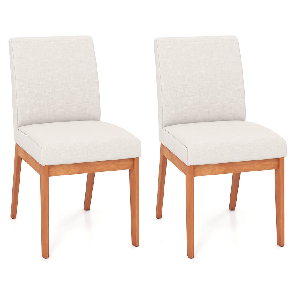 Costway Modern Kitchen Chair Set of 2/4 Dining Chair with Rubber Wood