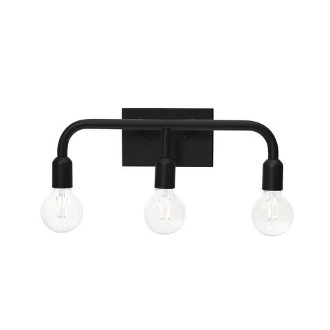 Robert Stevenson Lighting Benson - Exposed Bulb Metal 3-Light Vanity Light