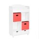 preview thumbnail 5 of 46, RiverRidge Kids Book Nook Cubby Toy Storage Cabinet with Bookshelf, Drawers, and Hooks White with Coral Bins