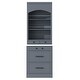 preview thumbnail 11 of 16, 83.7" Modern Tall Pantry Cabinet Set of 2 with Faux Marble Tops & Drawers